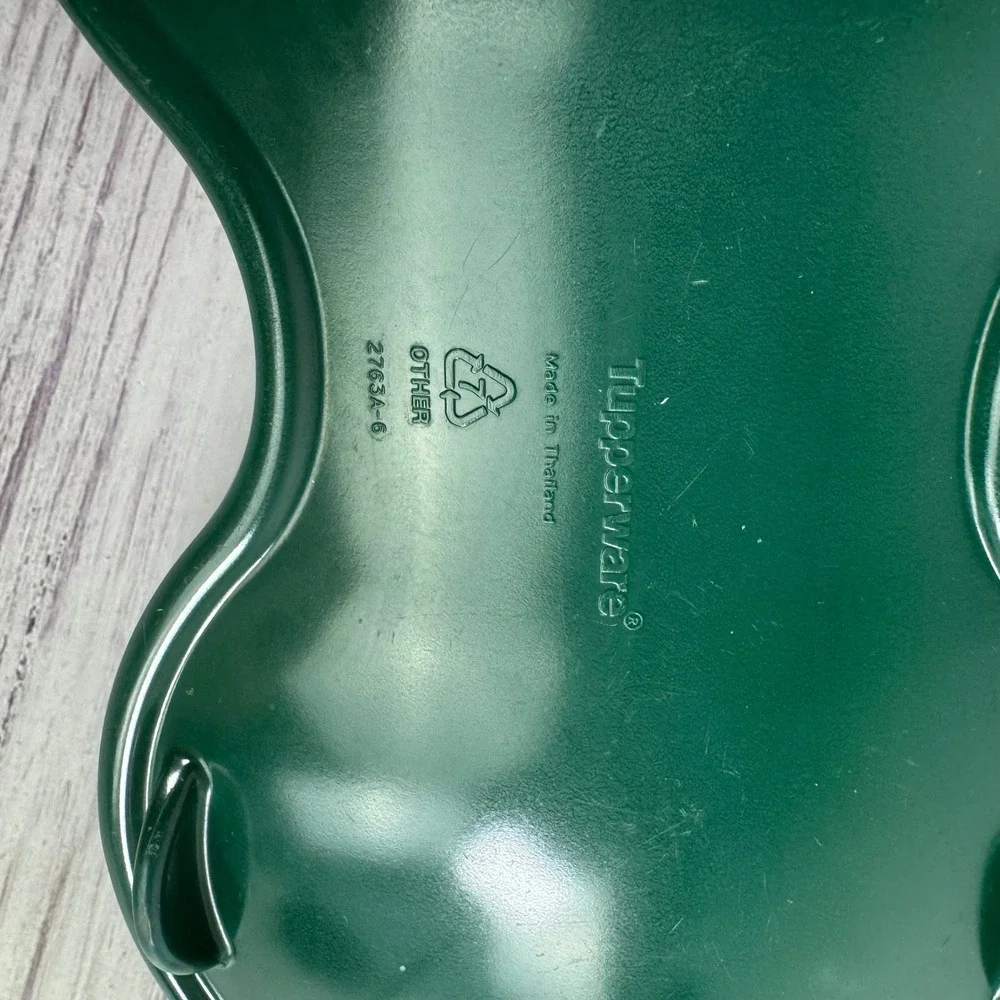 Vintage Tupperware Hunter Green Double Spoon Rest Holder 2763A-6 Kitchen Tool